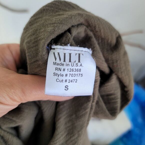 Wilt long sleeve round hem khaki green top - Picture 5 of 7